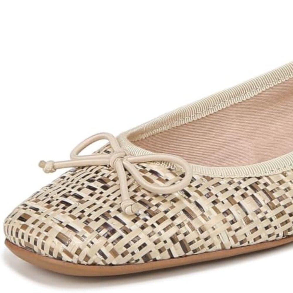 Franco Sarto Womens Abigail Bow Ballet Flats Multi Beige Fabric 8 M - Picture 2 of 7